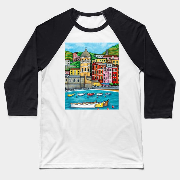 Colours of Vernazza, Cinque Terre Baseball T-Shirt by LisaLorenz